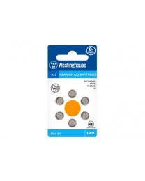 Batterie Westinghouse A13 zinc-air pour appareil auditif 1.45V (6 pcs)