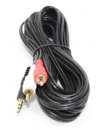 Câble audio 3.5mm stéreo mâle à 2 RCA mâle, 25 pieds