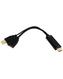 Adaptateur 4K HDMI mâle vers DisplayPort femelle 6 pouces, actif - noir
