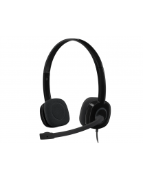 Logitech H151 Stereo Headset with Rotating Boom Mic (Black) - Stereo - 3.5M
