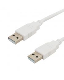 Câble USB 2.0 A Mâle à A Mâle 15 pieds Blanc