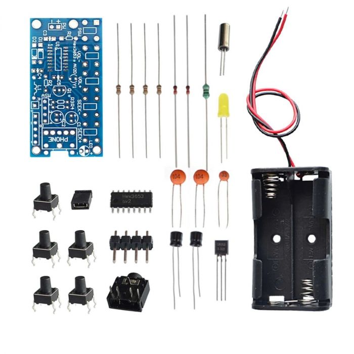 BIlinli Kit délectronique de Haut-Parleur DIY Mini Radio FM numérique 87MHZ-108MHZ 2W 8ohm Kits compatibles avec Arduino et Kits de Bricolage 