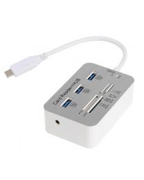 Concentrateur USB 3.0 à 3 ports avec lecteur de carte SD, Mini SD, Micro SD