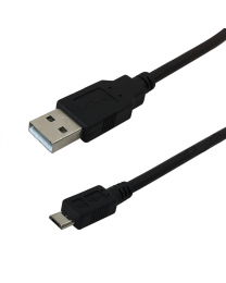 Câble USB 2.0 A Mâle à Micro USB Mâle 1 pieds Noir